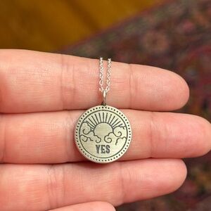 Yes No desicion sterling silver Pendant Necklace